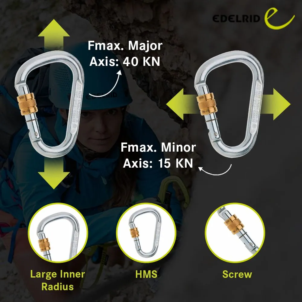 EDELRID HMS SCREW STEEL CARABINER