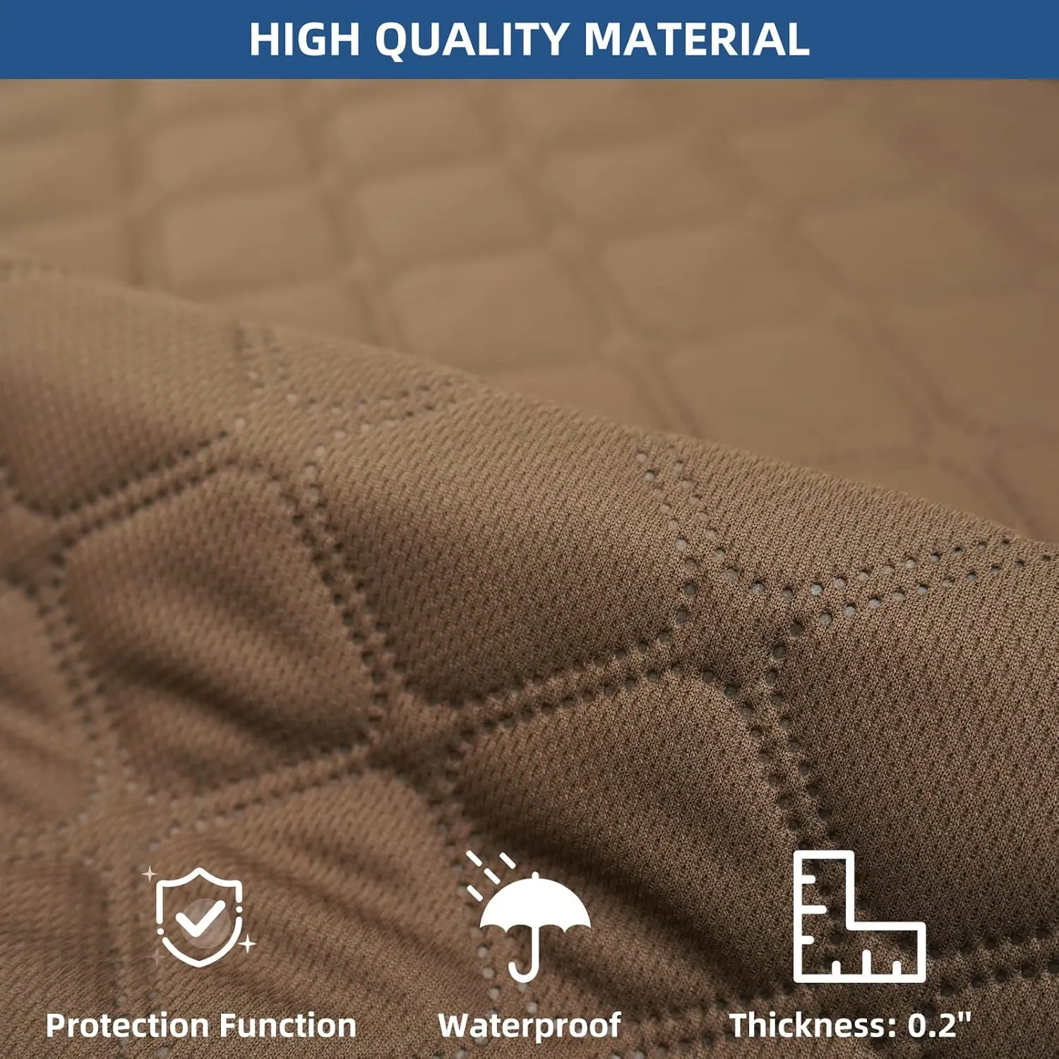 Eismodra Waterproof Recliner Chair Covers for Reclining Couch Slipcovers Seat Cushion,Anti-Slip Sofa Cover for Dogs Pets Furniture Protector Washable,Brown Set (4 Pieces)