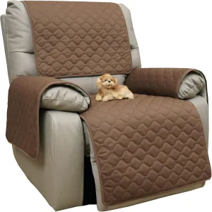 Eismodra Waterproof Recliner Chair Covers for Reclining Couch Slipcovers Seat Cushion,Anti-Slip Sofa Cover for Dogs Pets Furniture Protector Washable,Brown Set (4 Pieces)