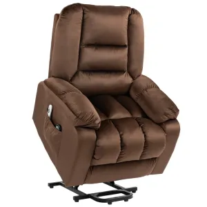 Electric Lift Recliner Chair, Quick Assembly, Riser with Vibration Massage, Heat, Side Pockets in Brown | HOMCOM