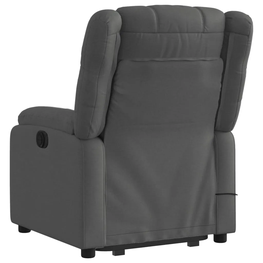 Electric Stand up Massage Recliner Chair Dark Gray Fabric