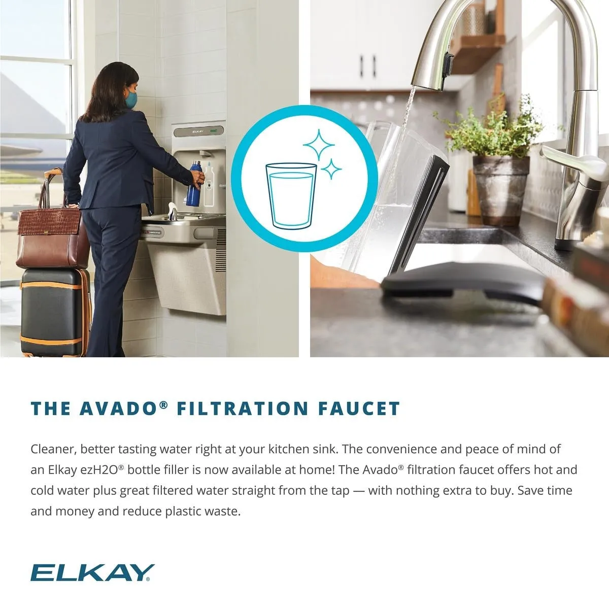 Elkay Avado Single Hole 2-in-1 Kitchen Faucet with Filtered Drinking Water