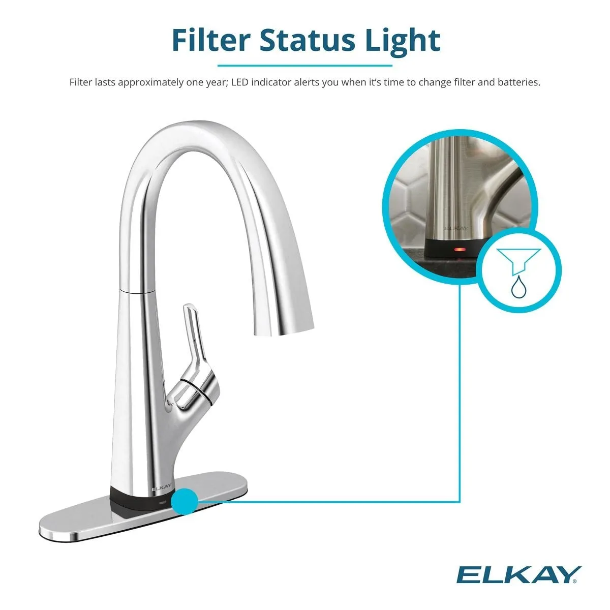 Elkay Avado Single Hole 2-in-1 Kitchen Faucet with Filtered Drinking Water