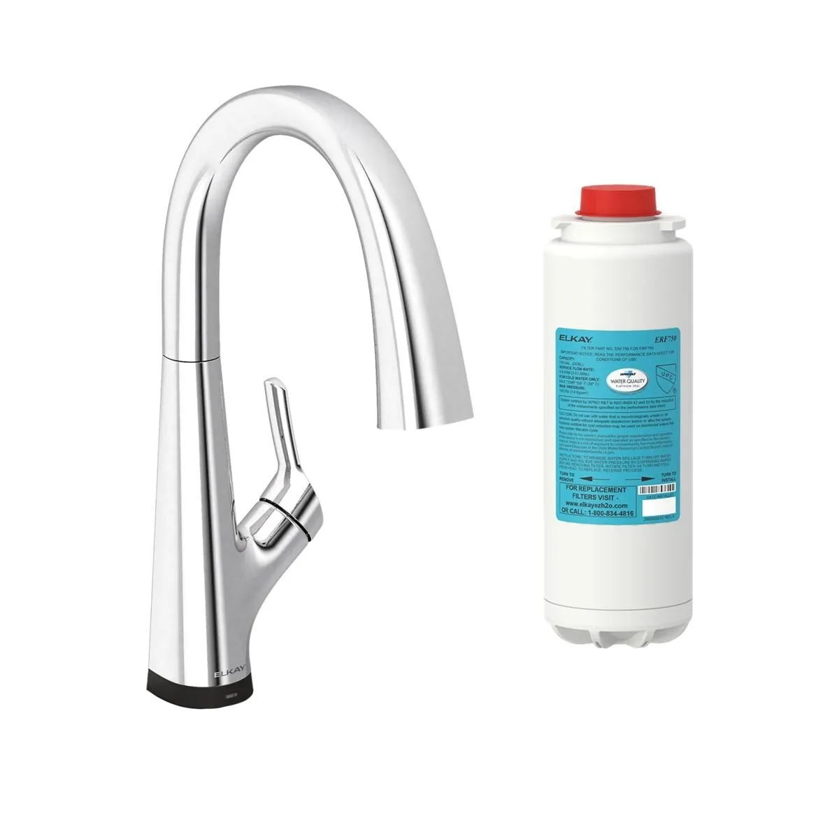 Elkay Avado Single Hole 2-in-1 Kitchen Faucet with Filtered Drinking Water