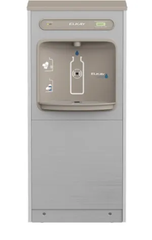 Elkay DSSBF8S EZH2O Floor Standing Bottle Filling Station, Filtered, Refrigerated, Stainless Steel