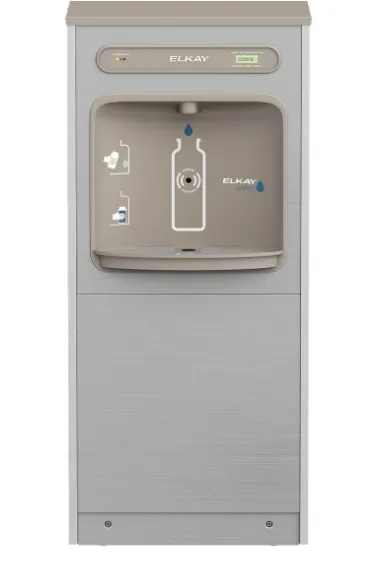 Elkay DSSBF8S EZH2O Floor Standing Bottle Filling Station, Filtered, Refrigerated, Stainless Steel
