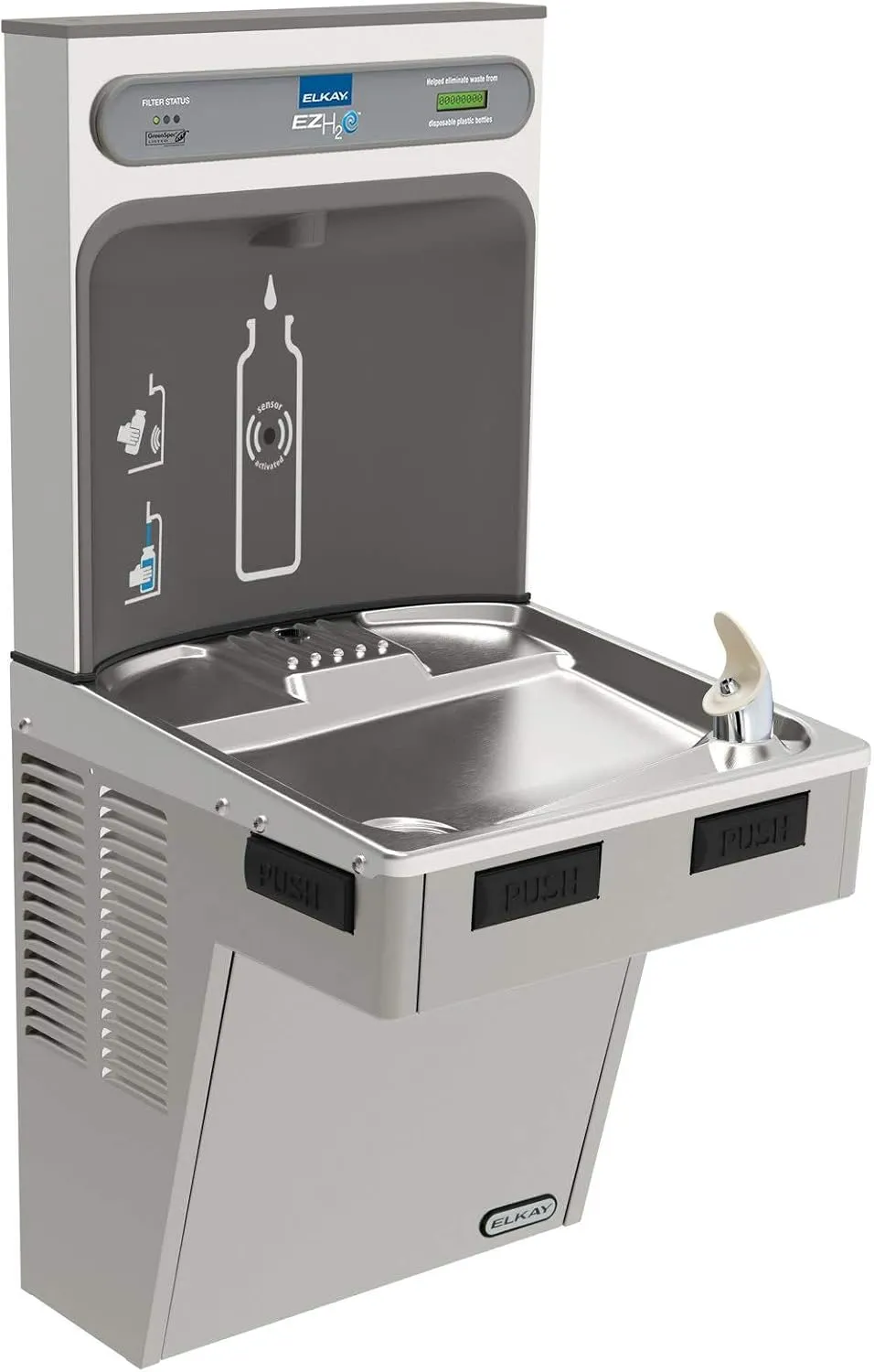Elkay EZH2O Bottle Filling Station with Single ADA Cooler, Filtered 8 GPH Light Gray