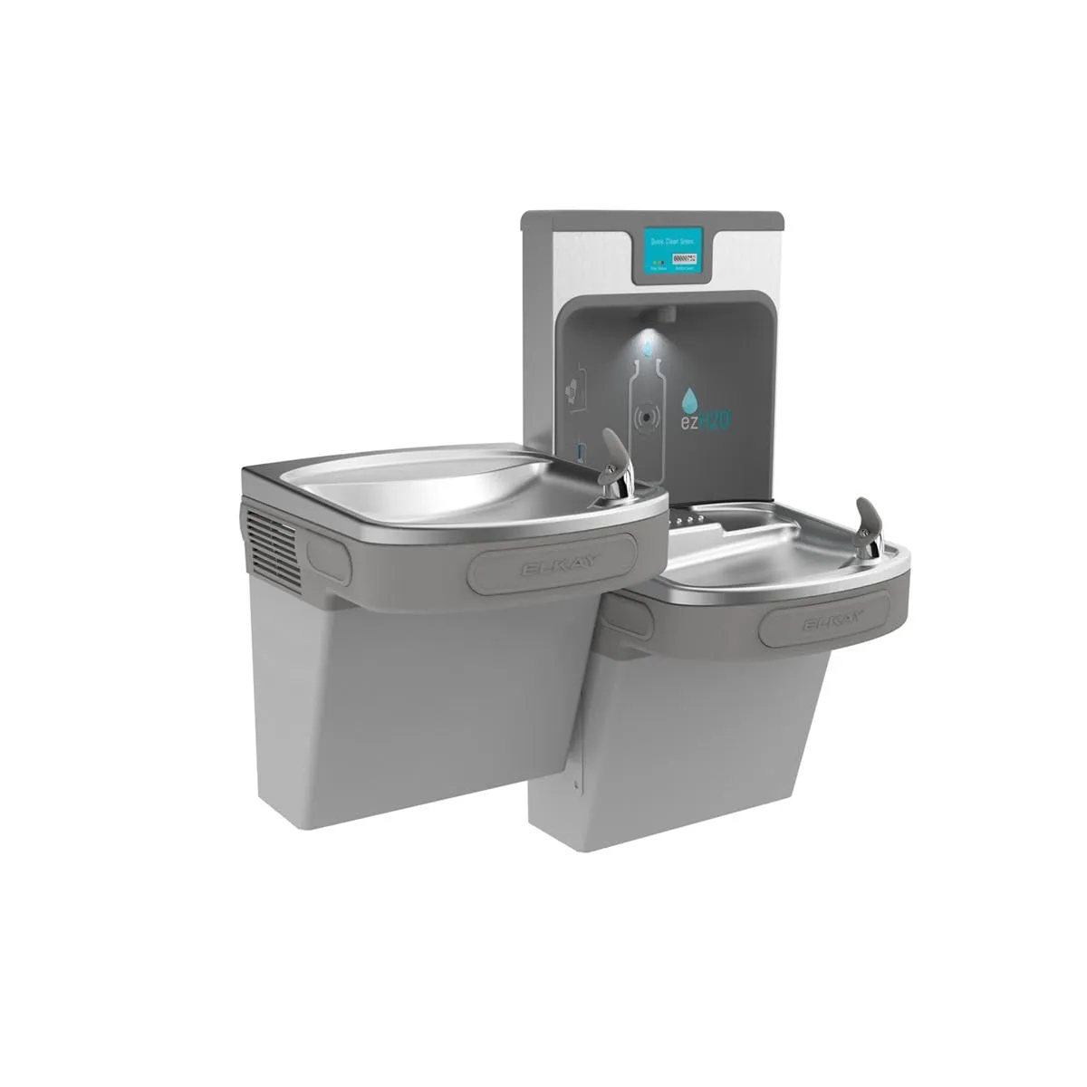 Elkay LZSTL8WSLP ezH2O Bottle Filling Station, Bi-level, Light Gray Granite