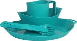 Ellipse Plastic 4-Piece Tableware Set: Knife/Fork/Spoon, Plate, Bowl, Mug for Camping, Travel & Outdoor