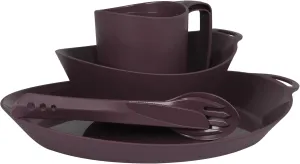 Ellipse Plastic 4-Piece Tableware Set: Knife/Fork/Spoon, Plate, Bowl, Mug for Camping, Travel & Outdoor