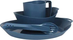 Ellipse Plastic 4-Piece Tableware Set: Knife/Fork/Spoon, Plate, Bowl, Mug for Camping, Travel & Outdoor