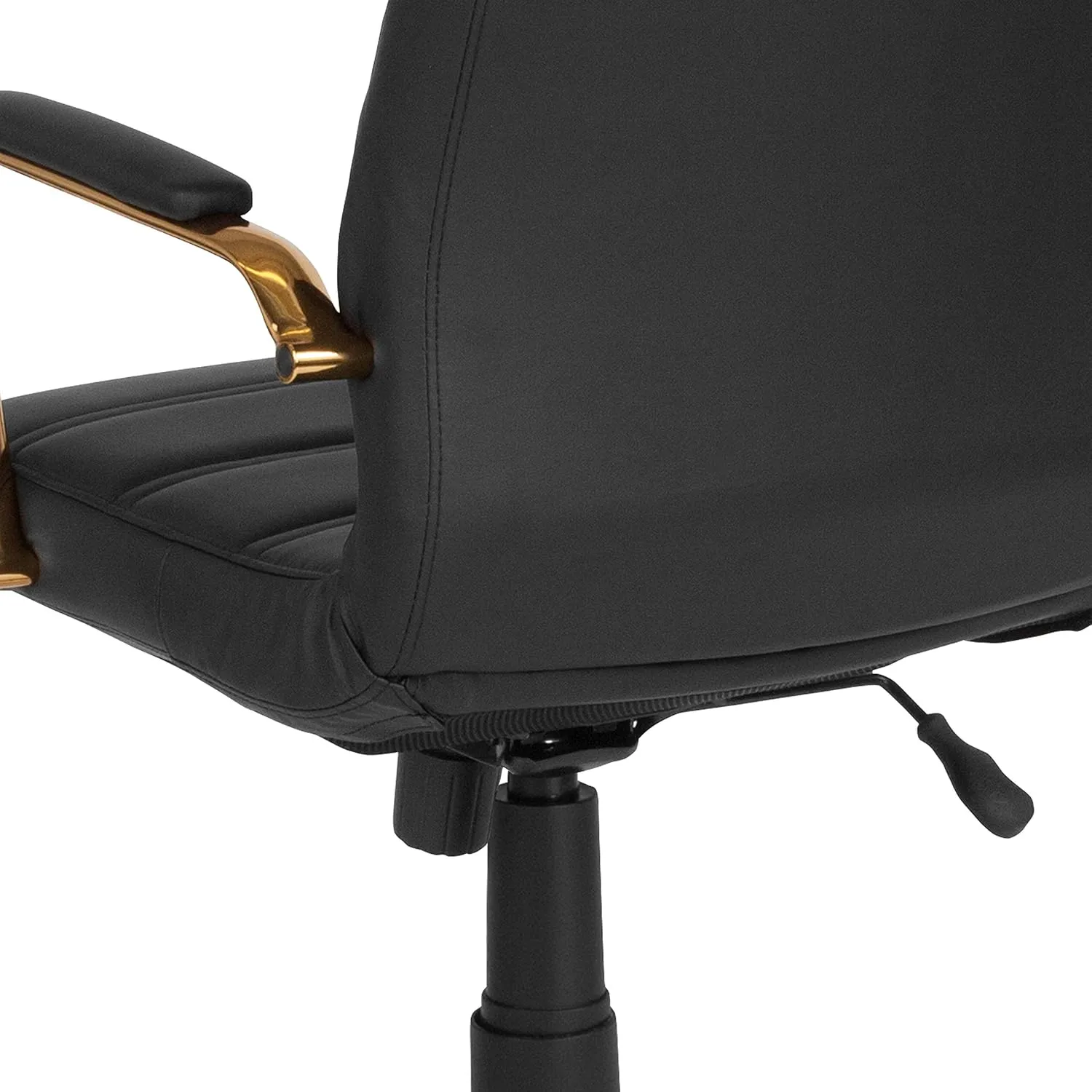 EMMA   OLIVER High Back Black LeatherSoft Executive Swivel Office Chair with Gold Frame/Arms