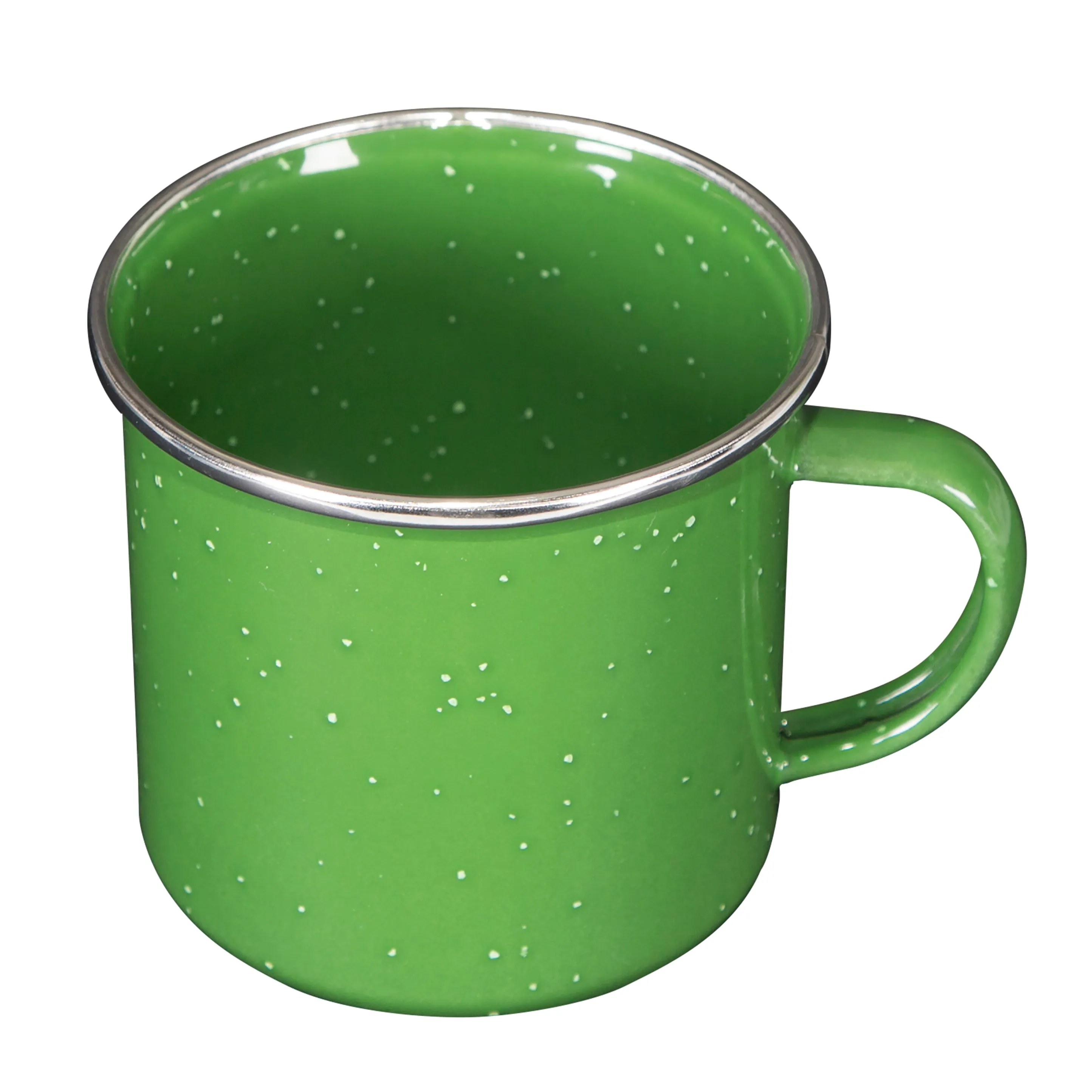 Enamel Camping Tableware Set - 24 Pieces - Green