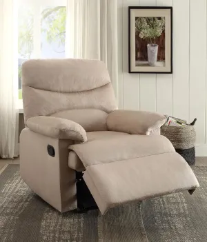 Enhance Comfort with Manual Reclining Chair, Memory Foam Seating, Tight Back Support, Pillow Top Arms, Beige Color