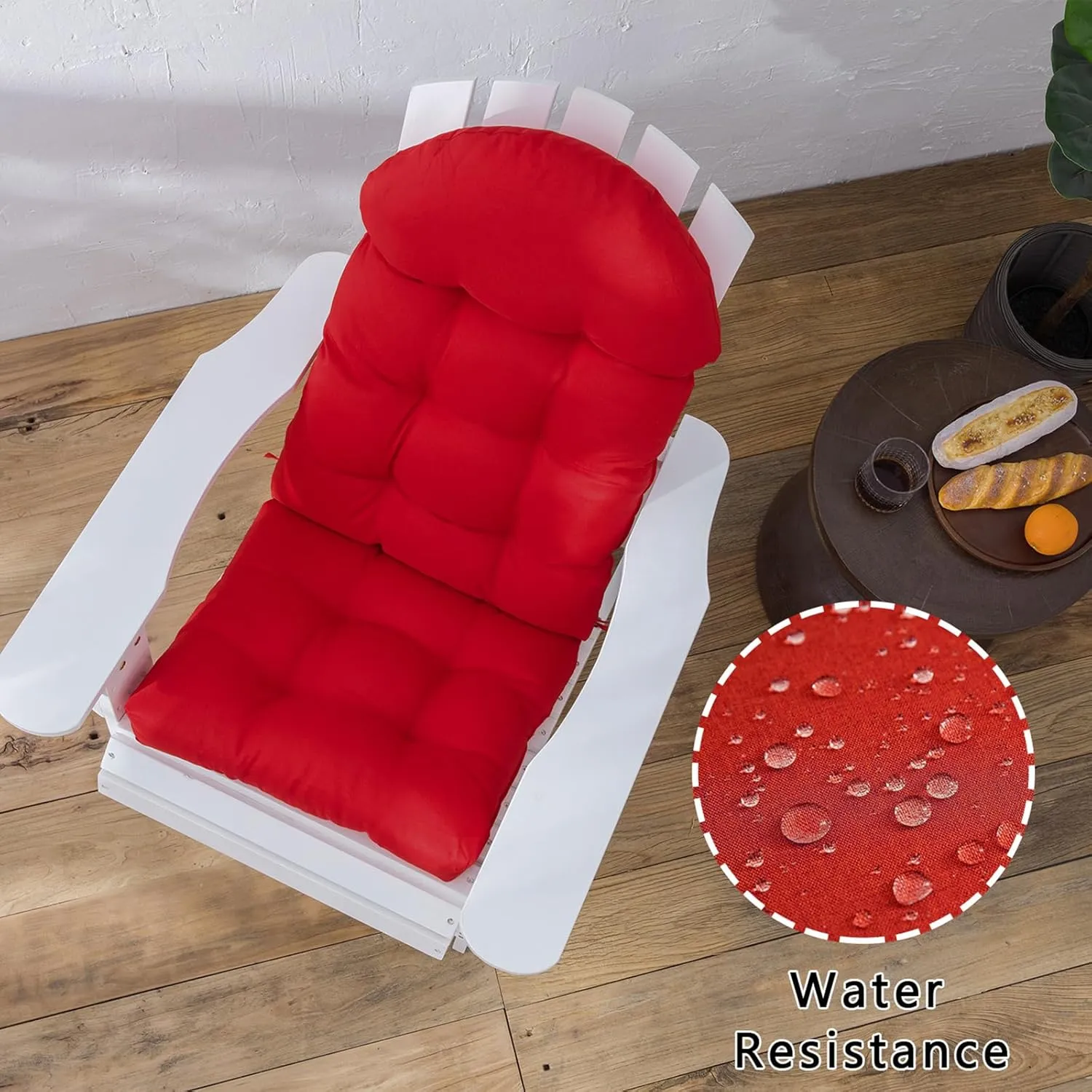 Enipate Adirondack Chair Cushions Set of 4, Weather Resistant High Back Rocking Chair Cushion, Indoor Outdoor Patio Chair Cushion Tufted Thicken Seat Pads