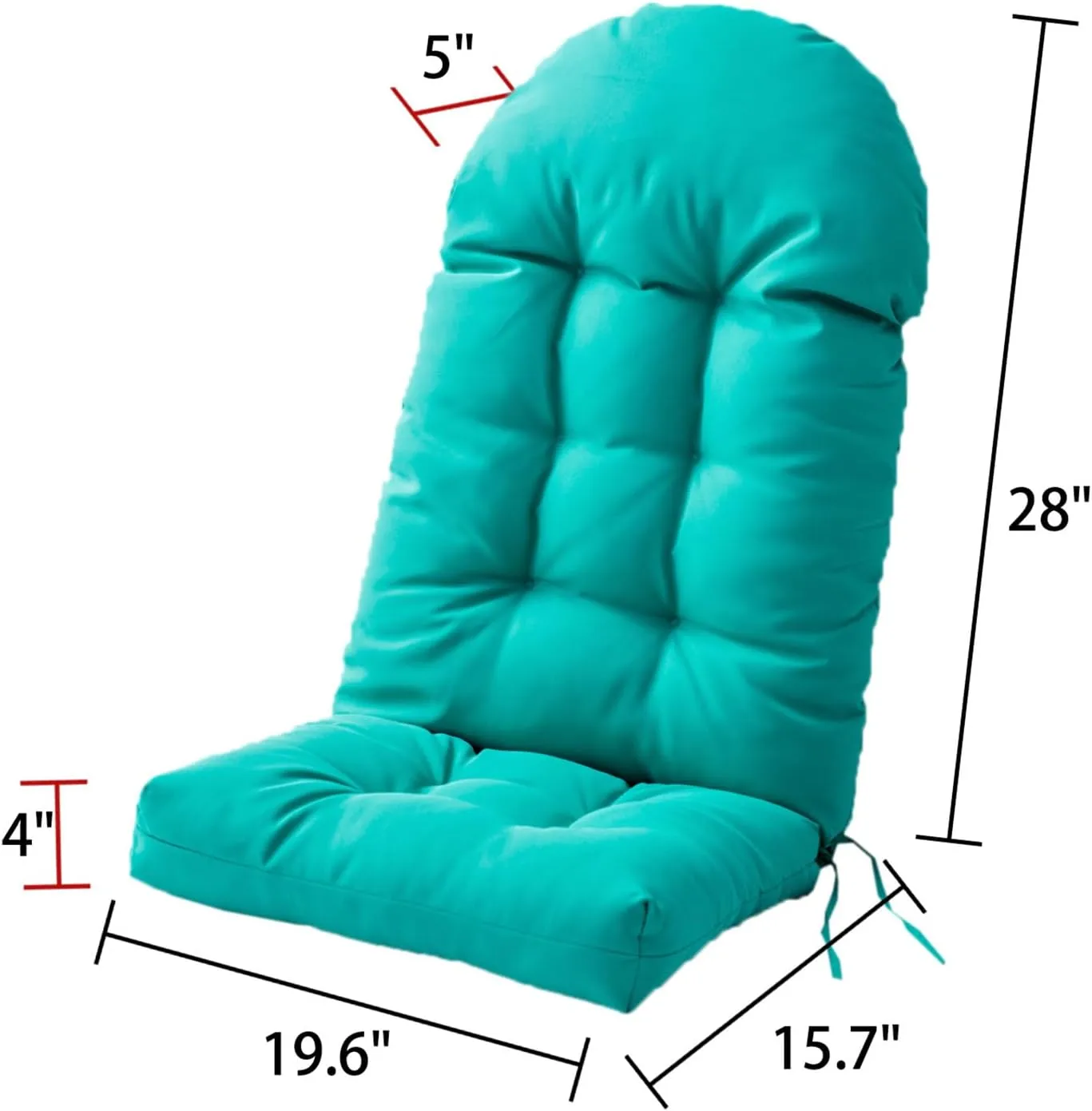 Enipate Adirondack Chair Cushions Set of 4, Weather Resistant High Back Rocking Chair Cushion, Indoor Outdoor Patio Chair Cushion Tufted Thicken Seat Pads