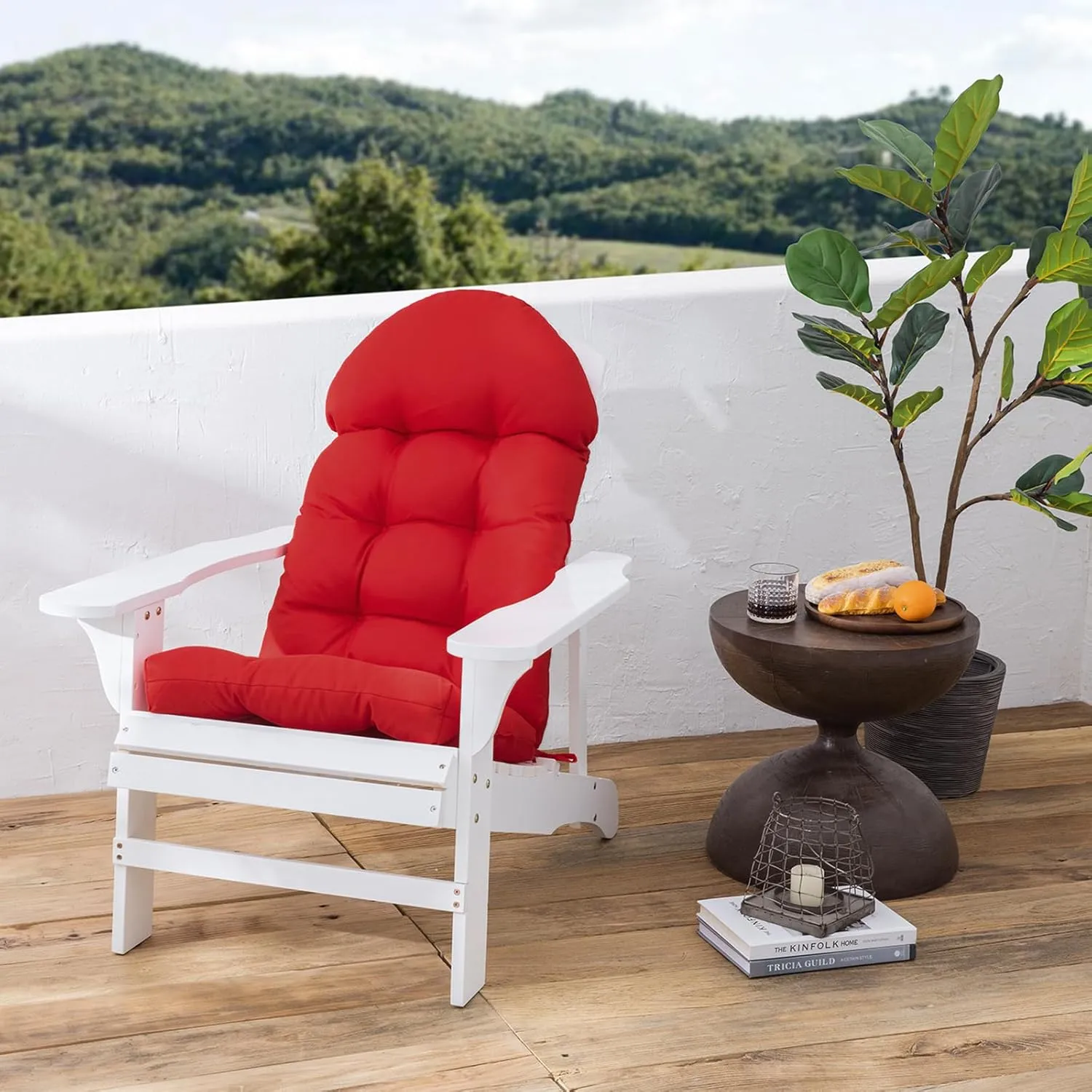Enipate Adirondack Chair Cushions Set of 4, Weather Resistant High Back Rocking Chair Cushion, Indoor Outdoor Patio Chair Cushion Tufted Thicken Seat Pads