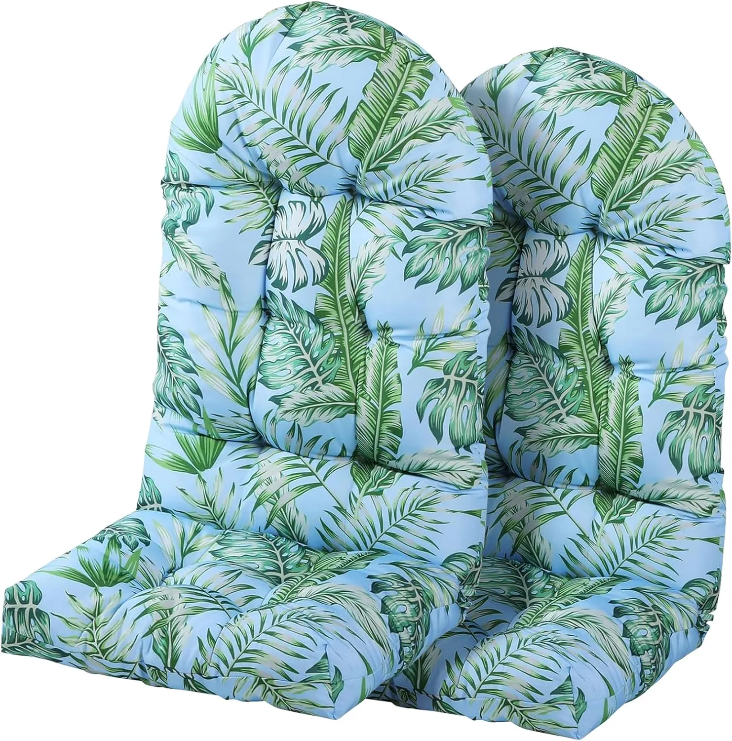 Enipate Tropical Print Adirondack Chair Cushions Set of 2, Weather Resistant Patio Chair Seat Cushion, Tufted Thicken Outdoor High Back Rocking Chair Pads