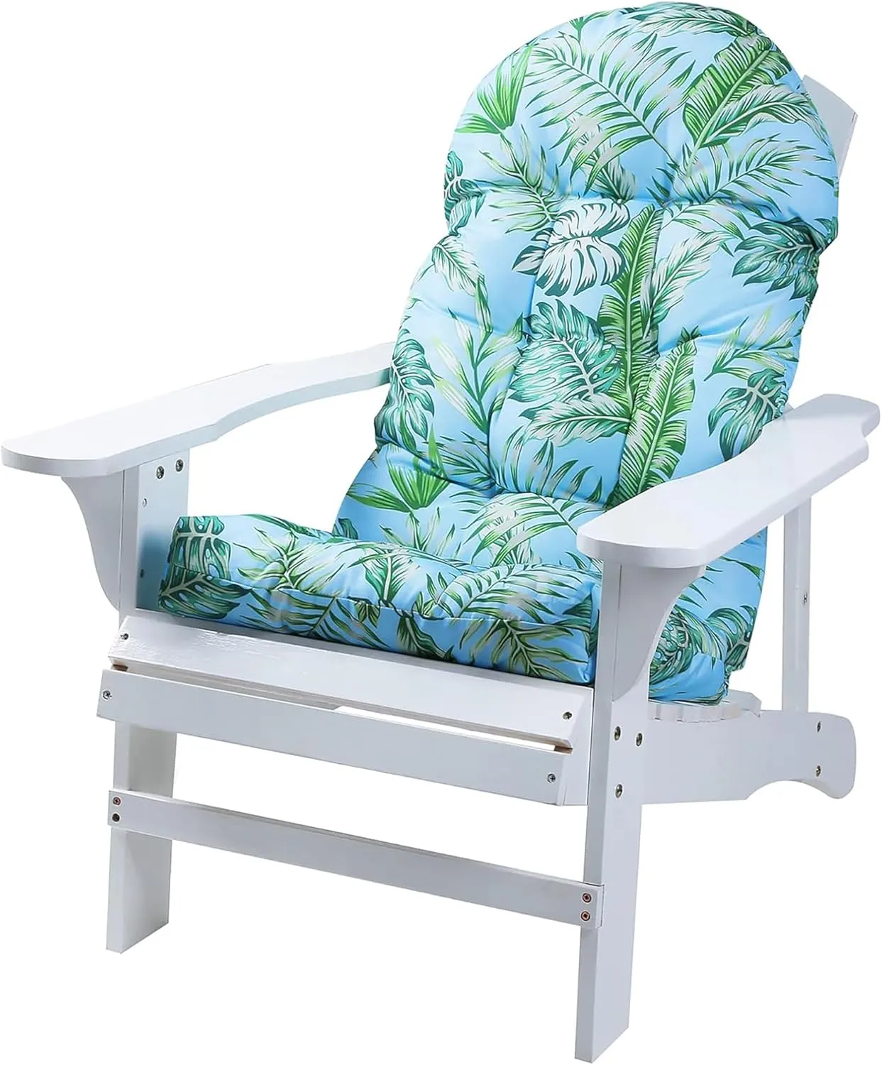 Enipate Tropical Print Adirondack Chair Cushions Set of 2, Weather Resistant Patio Chair Seat Cushion, Tufted Thicken Outdoor High Back Rocking Chair Pads