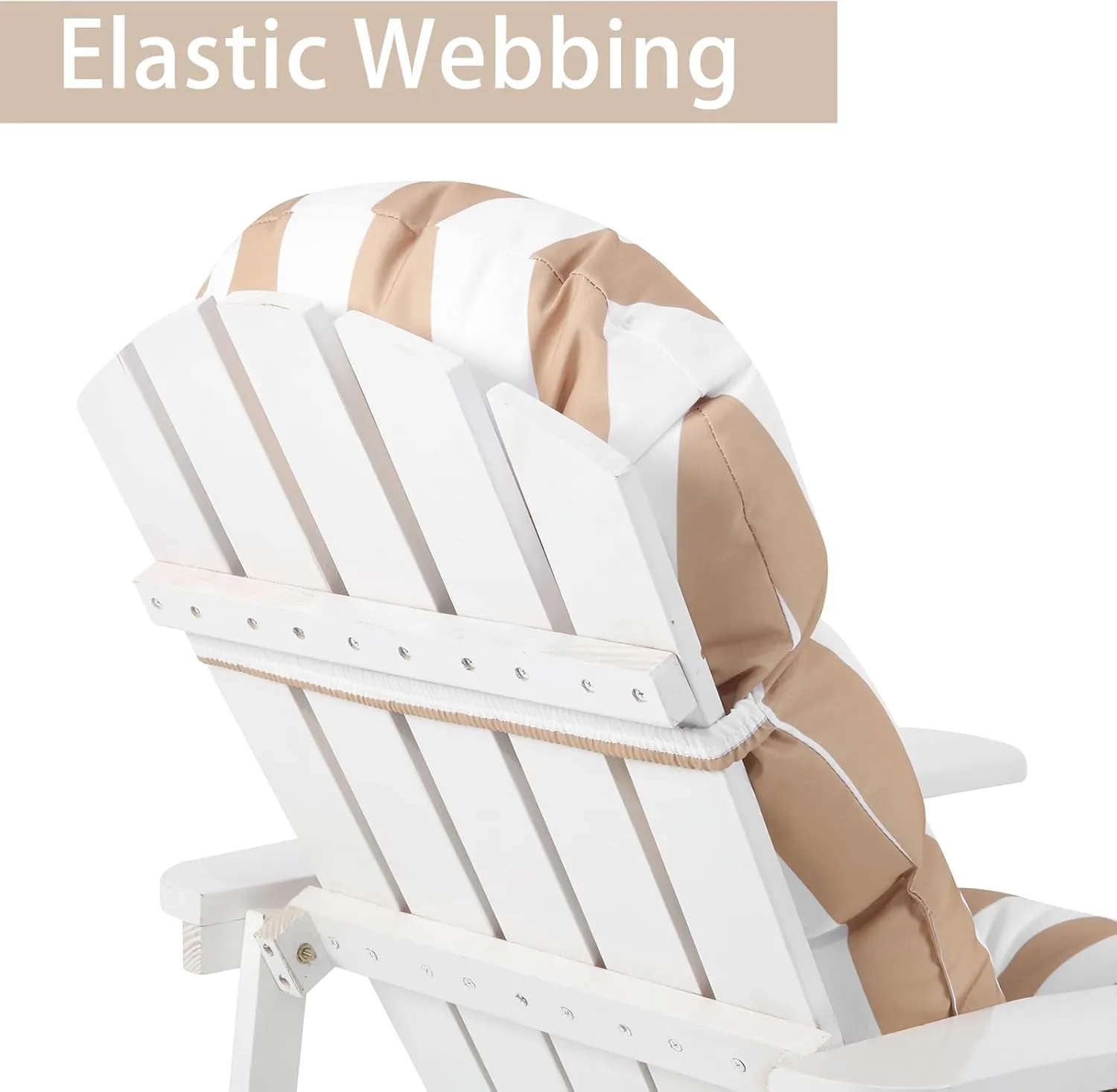 Enipate Weather Resistant Adirondack Chair Cushions High Back Indoor Outdoor Patio Tufted Lounge Cushion Seat Pads