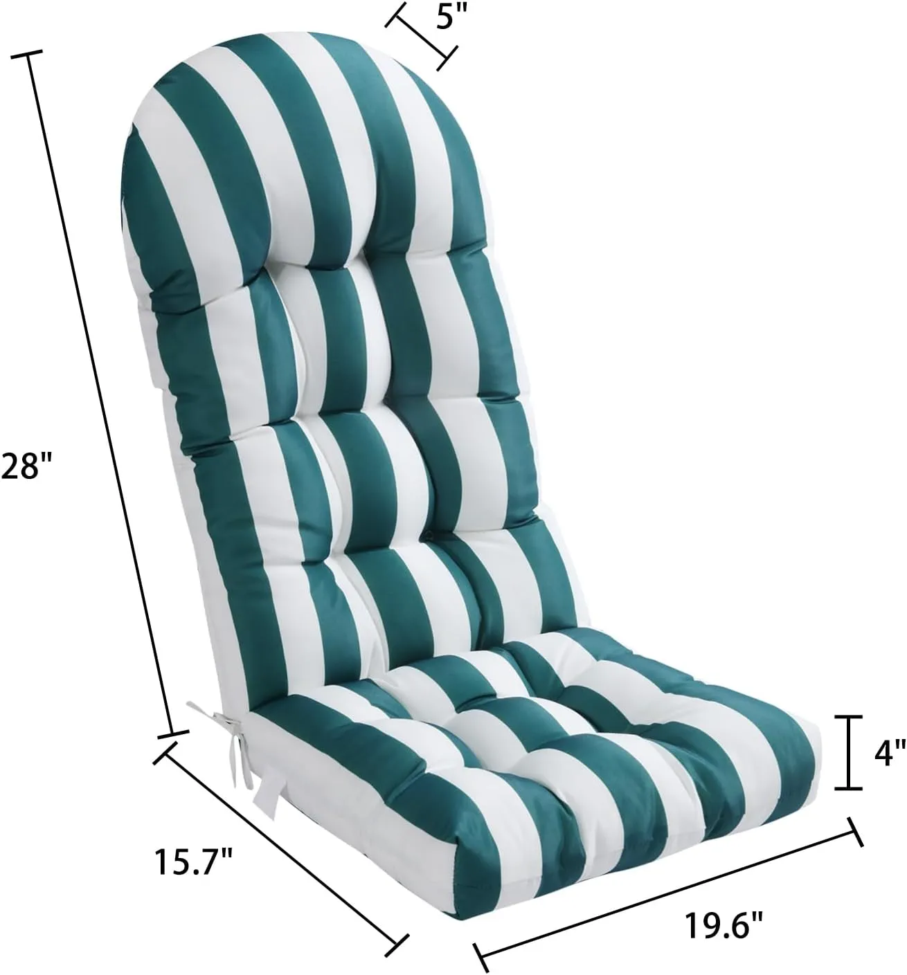 Enipate Weather Resistant Adirondack Chair Cushions High Back Indoor Outdoor Patio Tufted Lounge Cushion Seat Pads