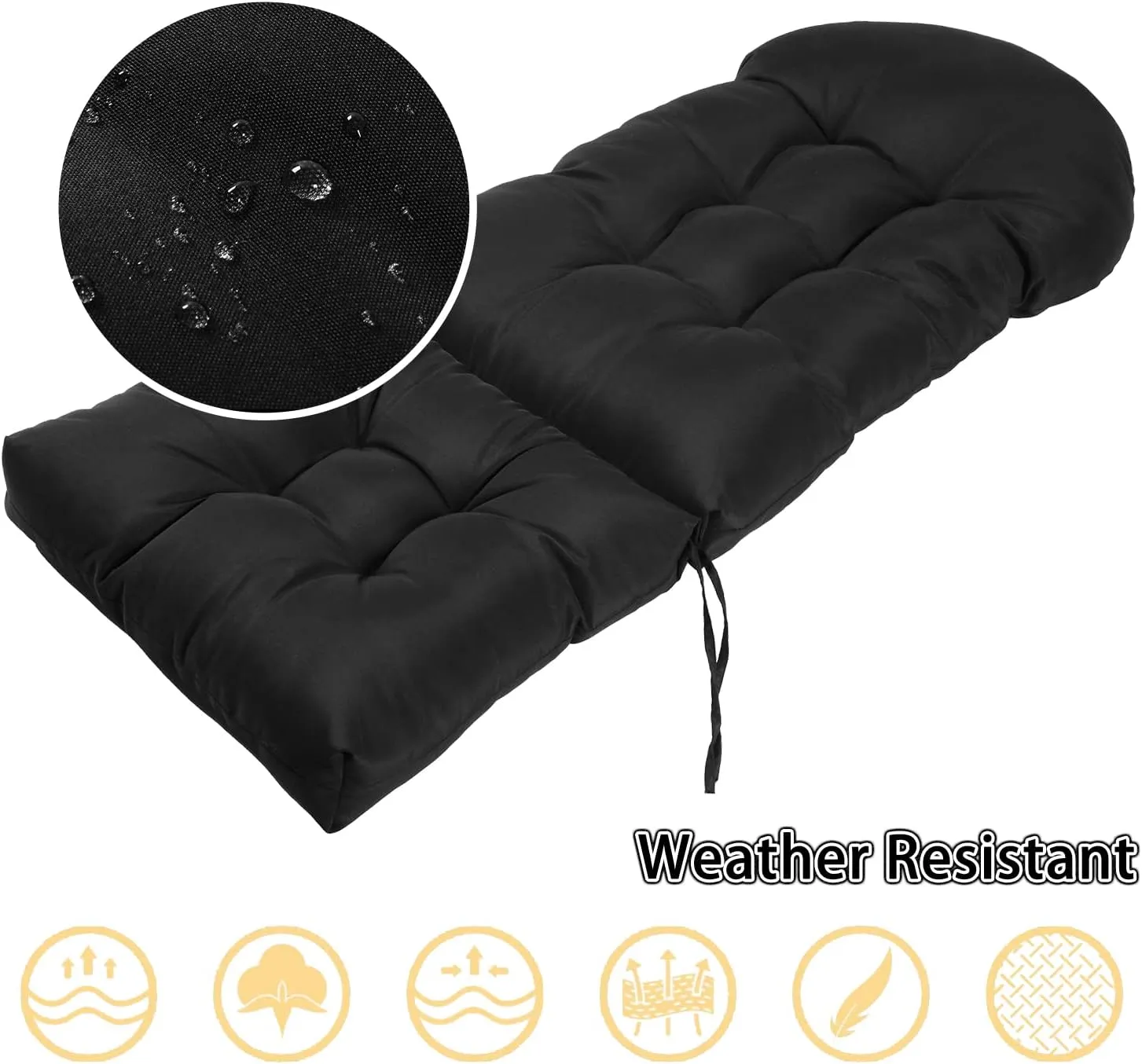 Enipate Weather Resistant Adirondack Chair Cushions High Back Indoor Outdoor Patio Tufted Lounge Cushion Seat Pads