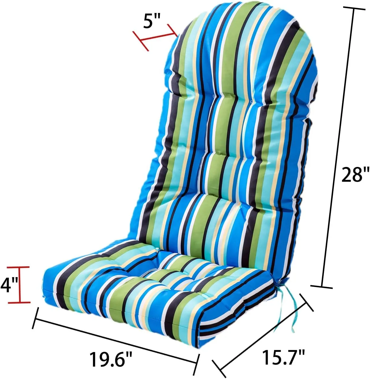 Enipate Weather Resistant Adirondack Chair Cushions High Back Indoor Outdoor Patio Tufted Thicken Lounge Cushion Seat Pads