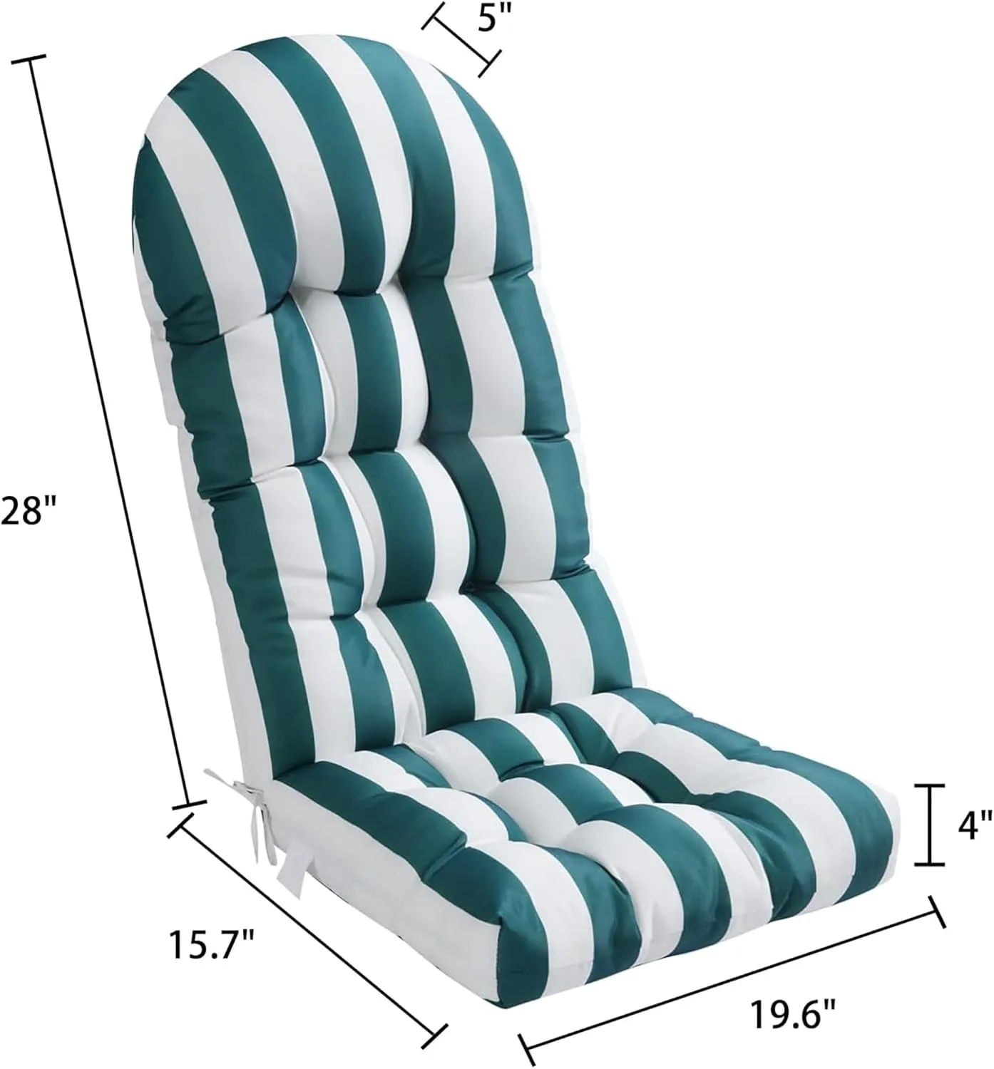 Enipate Weather Resistant Adirondack Chair Cushions Set of 2 High Back Indoor Outdoor Patio Tufted Lounge Cushion Seat Pads