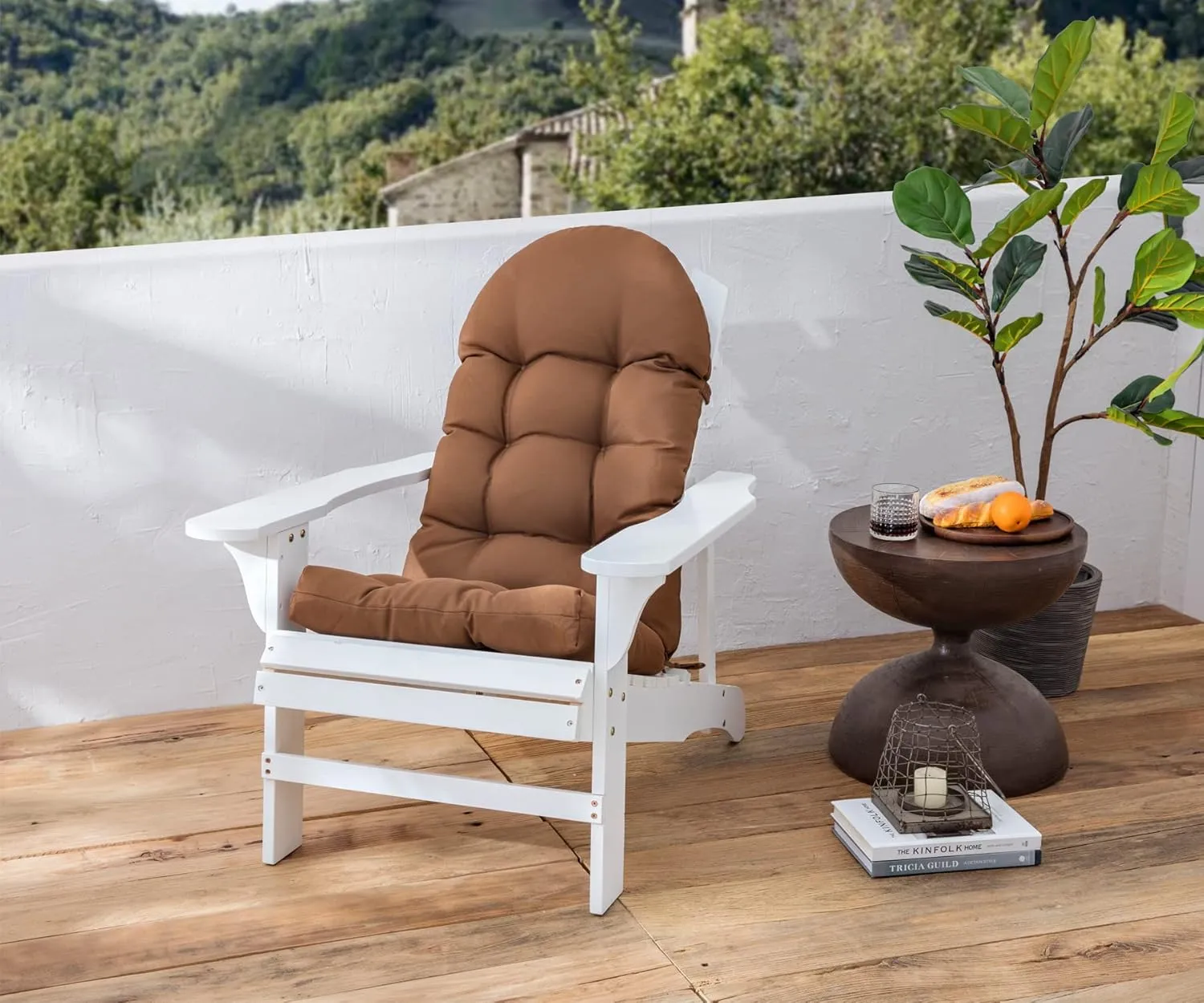 Enipate Weather Resistant Cushions for Adirondack Chair High Back Indoor Outdoor Patio Tufted Lounge Cushion Seat Pads