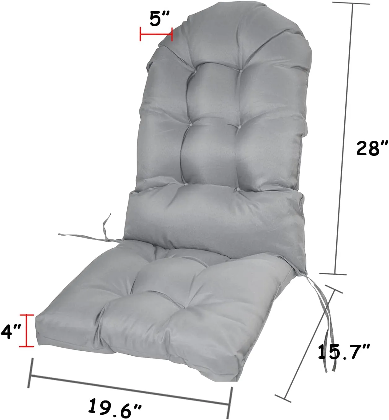 Enipate Weather Resistant Cushions for Adirondack Chair High Back Rocking Chair Cushion Indoor Outdoor Patio Tufted Lounge Cushion Seat Pads