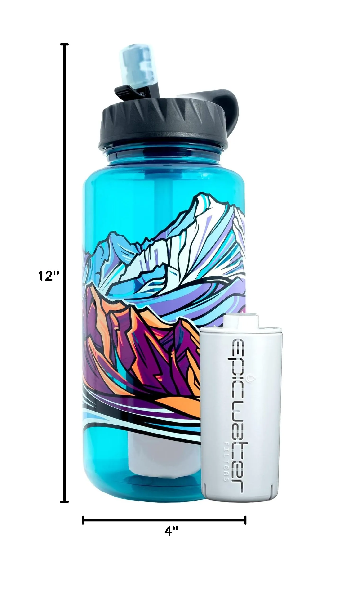 Epic Water Filters Nalgene OG Water Bottle with Filter, USA Made, BPA Free, Removes 99.99% Tap Water Contaminants, Forever Chemicals, Leggitt Art, 32 oz 32 Ounce Gretchen Leggit Special Edition