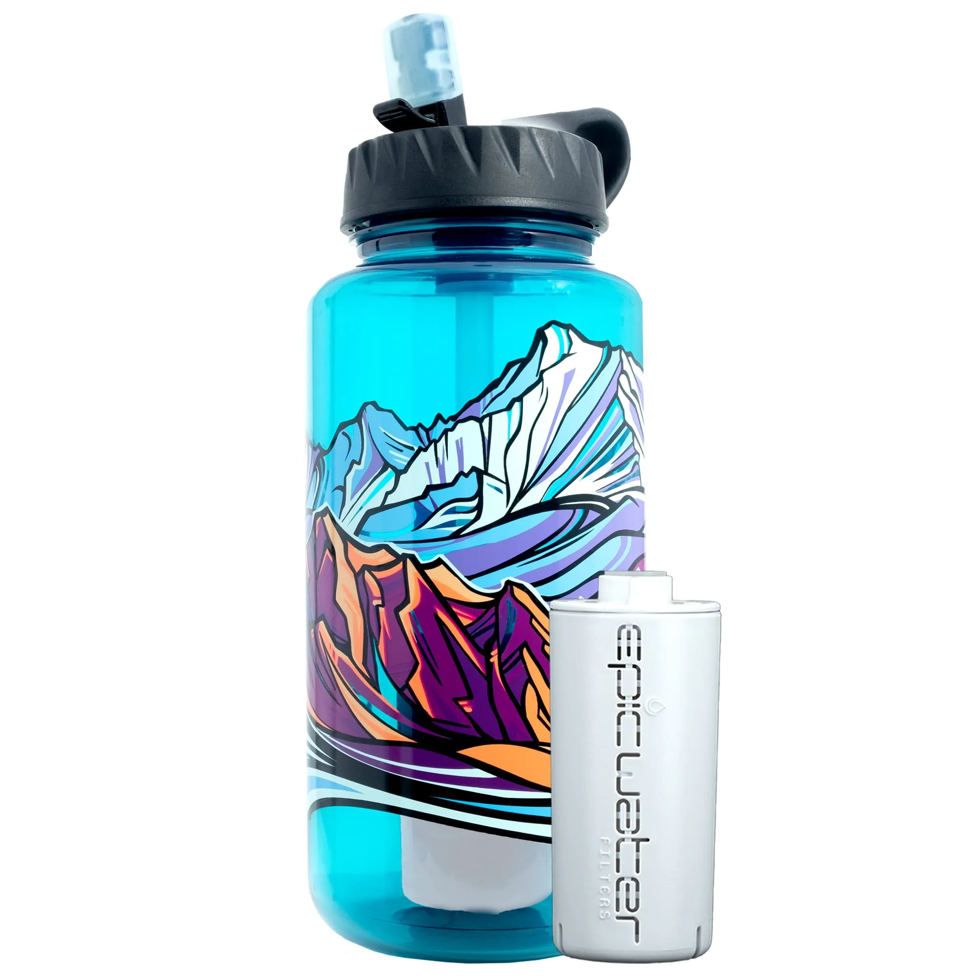 Epic Water Filters Nalgene OG Water Bottle with Filter, USA Made, BPA Free, Removes 99.99% Tap Water Contaminants, Forever Chemicals, Leggitt Art, 32 oz 32 Ounce Gretchen Leggit Special Edition
