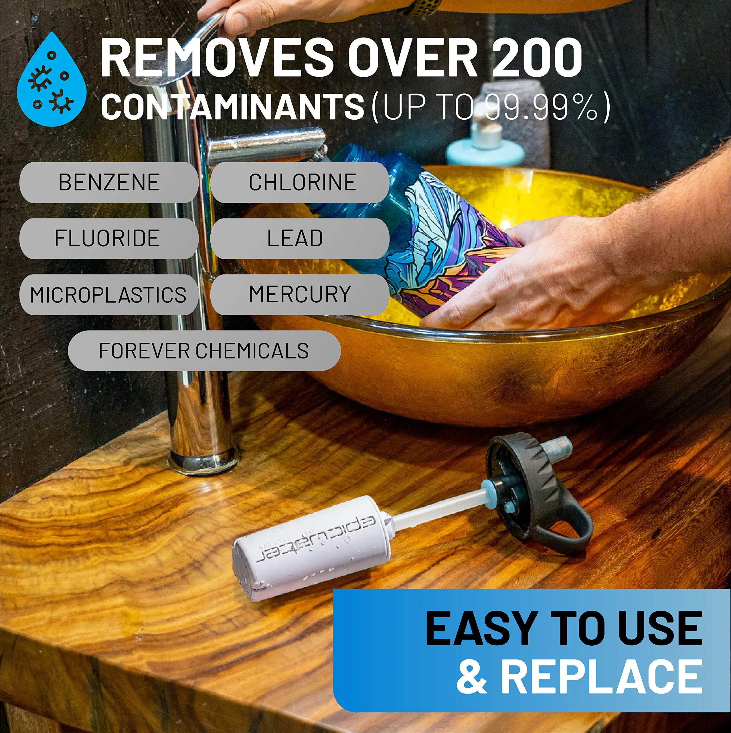 Epic Water Filters Nalgene OG Water Bottle with Filter, USA Made, BPA Free, Removes 99.99% Tap Water Contaminants, Forever Chemicals, Leggitt Art, 32 oz 32 Ounce Gretchen Leggit Special Edition