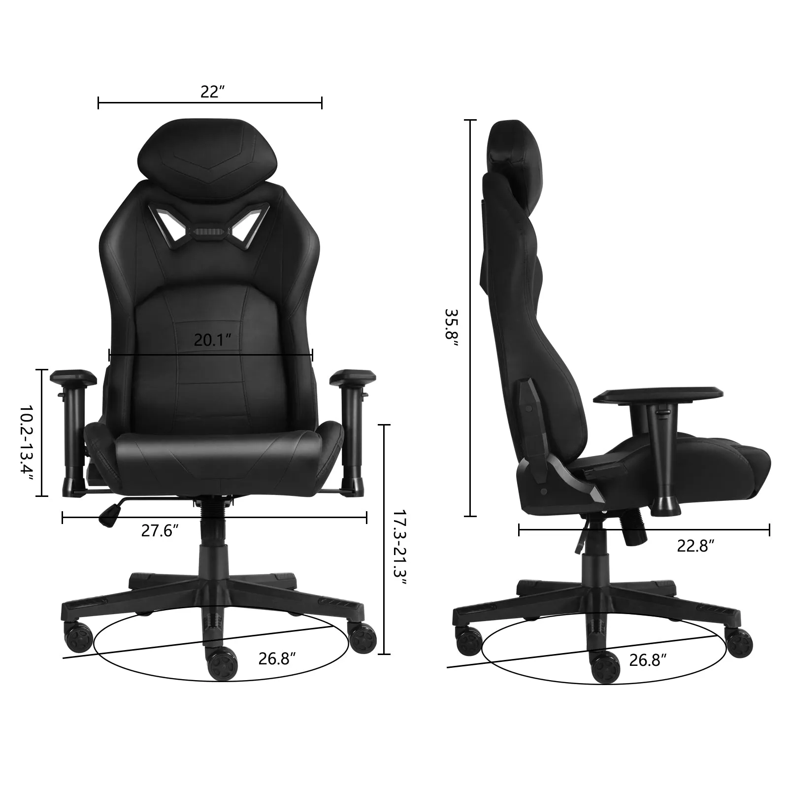 Ergonomic Gaming Chairs for Adults with High-Density Memory Foam | Swivel Comfortable Office Chair, Big and Tall Video Game Chair, High Back Computer Chair for Home, Office