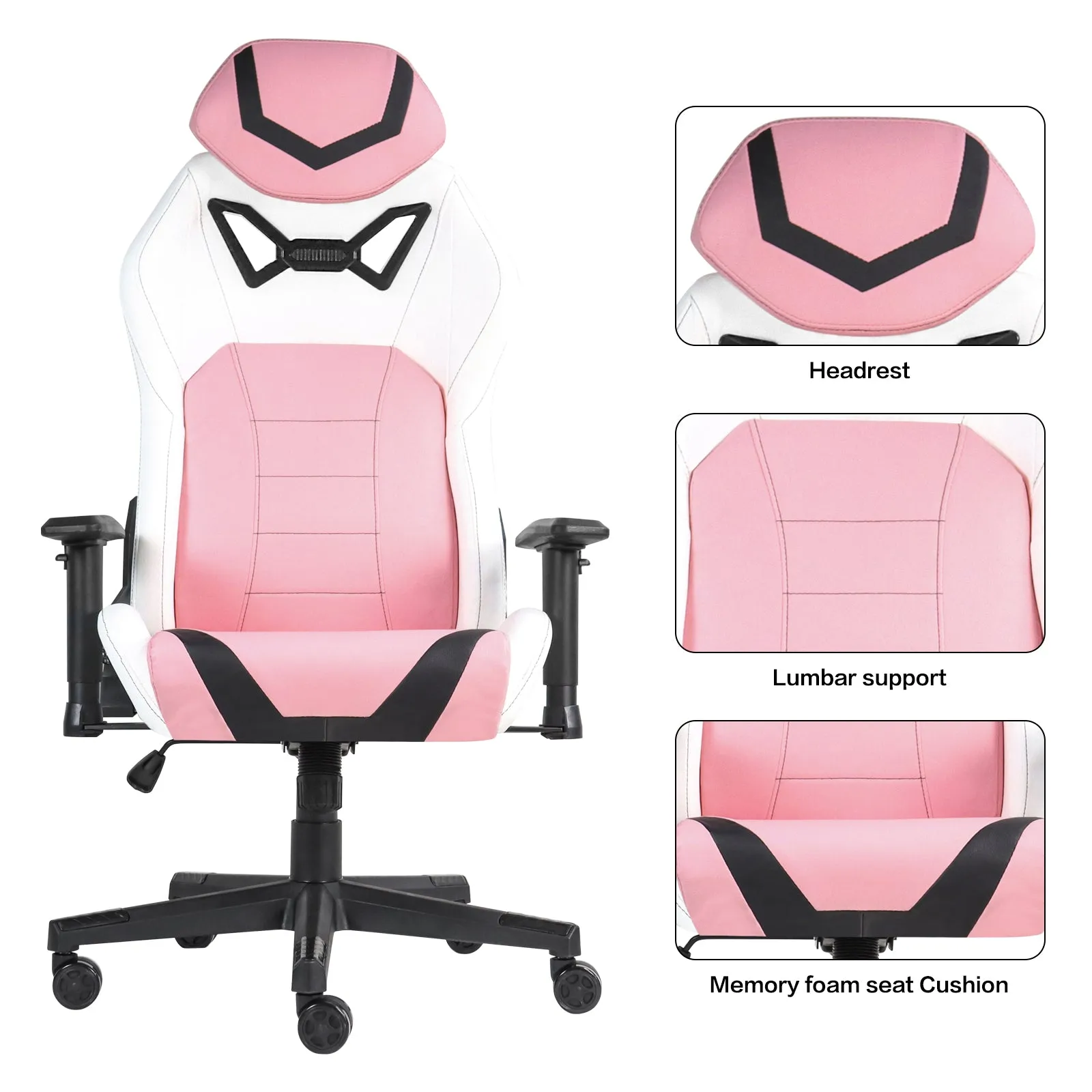 Ergonomic Gaming Chairs for Adults with High-Density Memory Foam | Swivel Comfortable Office Chair, Big and Tall Video Game Chair, High Back Computer Chair for Home, Office