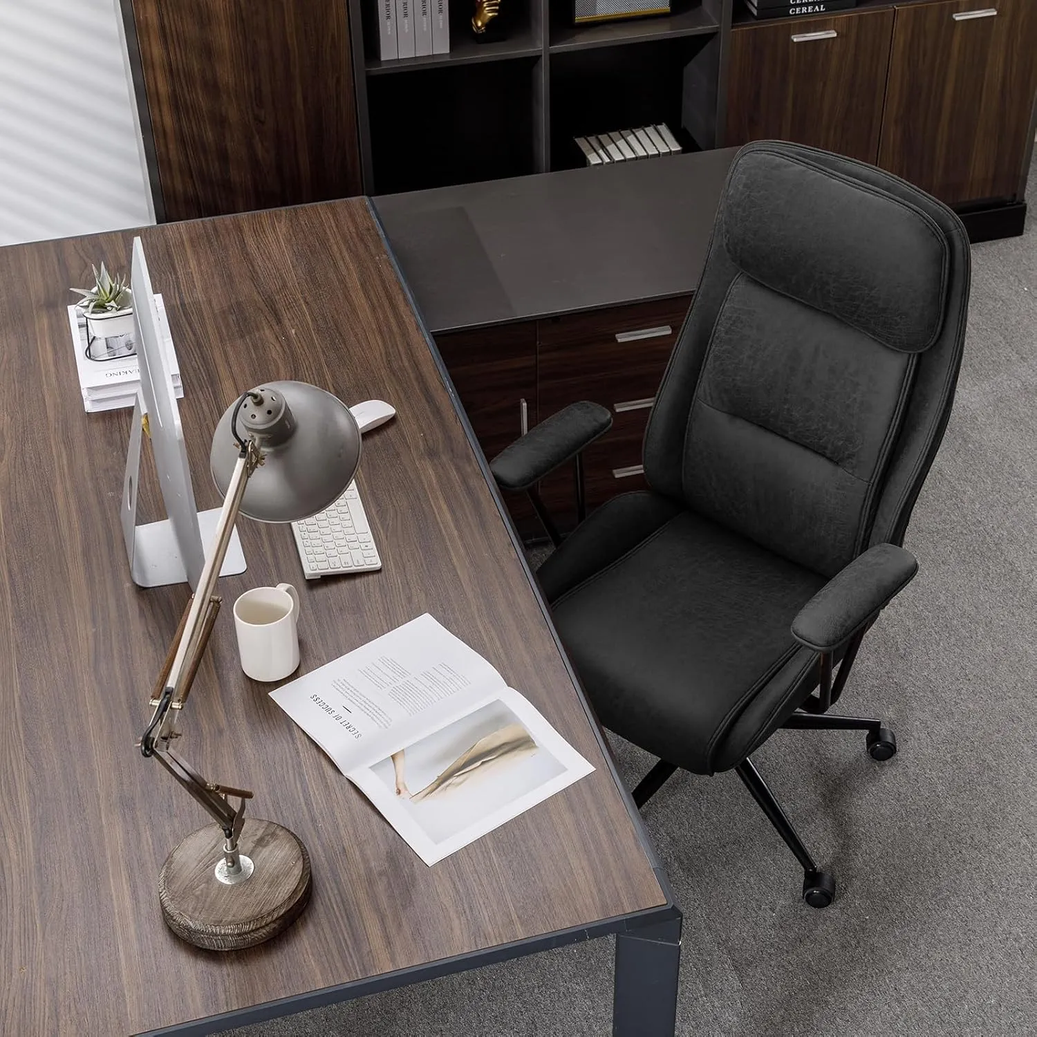 Ergonomic Home Office Desk Chair with Lumbar Support,Modern Reclining Office Chair,High Back Swivel Rolling Task Computer Executive Chair,Comfy Conference Room Chairs,330lbs (Black)