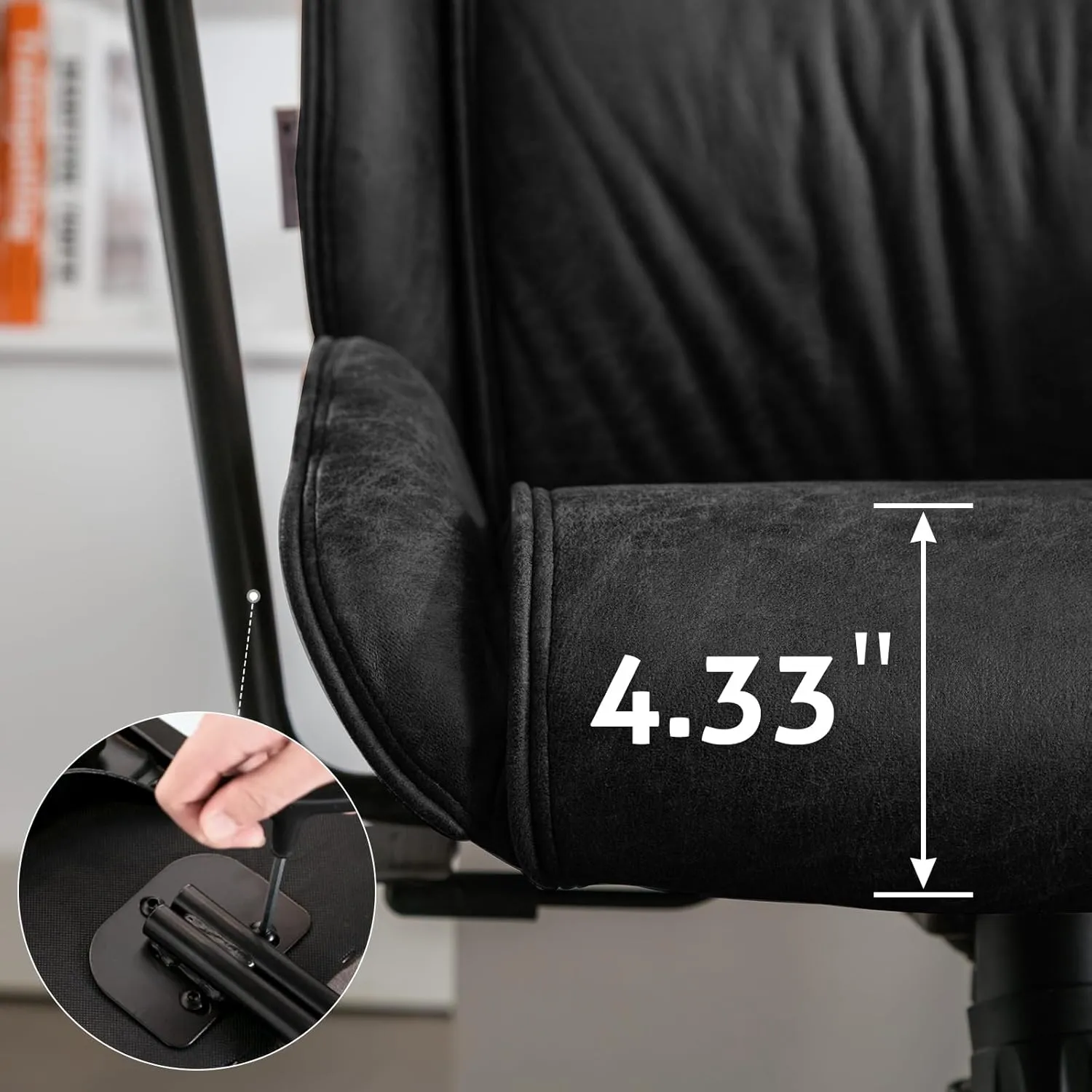 Ergonomic Home Office Desk Chair with Lumbar Support,Modern Reclining Office Chair,High Back Swivel Rolling Task Computer Executive Chair,Comfy Conference Room Chairs,330lbs (Black)