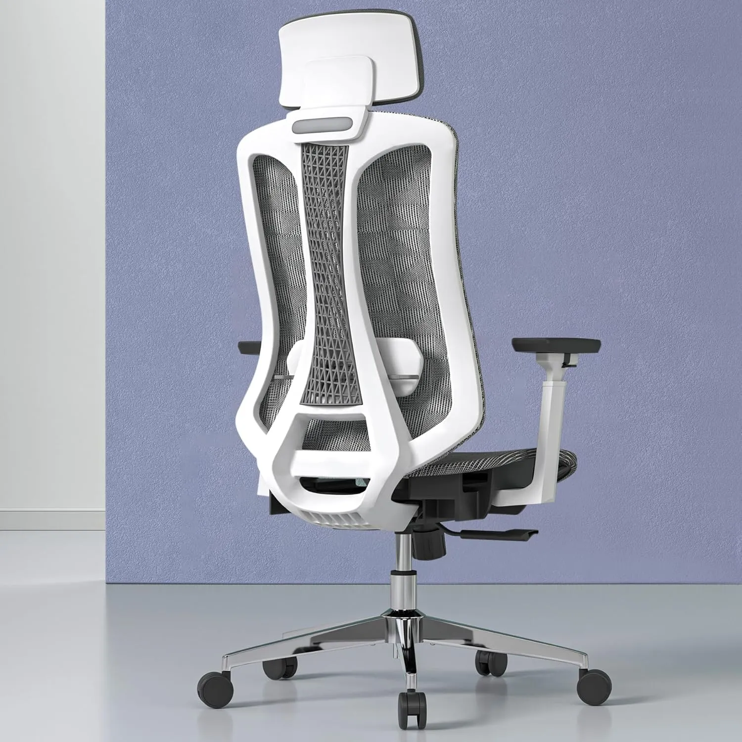 Ergonomic Office Chair, High Back Mesh Desk Chair - Adjustable Lumbar Support & 3D Armrests, Swivel Computer Chair with Headrest, Tilt Lock & PU Wheels for Home Office, Long Hours Work