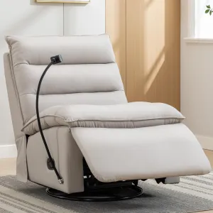 Extra Wide Swivel Rocker Recliner Chair for Adults, Glider Rocking Chairs for Big Man, Big and Tall 400 LBS Oversized Sofa Large Living Room Chair for Nusery,Theater Seating, Beige