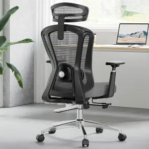 Farini Ergonomic Office Chair, Mesh High Back Computer Chair with Headrest, Adjustable Lumbar Support, Desk Chair with 3D Armrests and Adjustable Headrest, Black & Grey