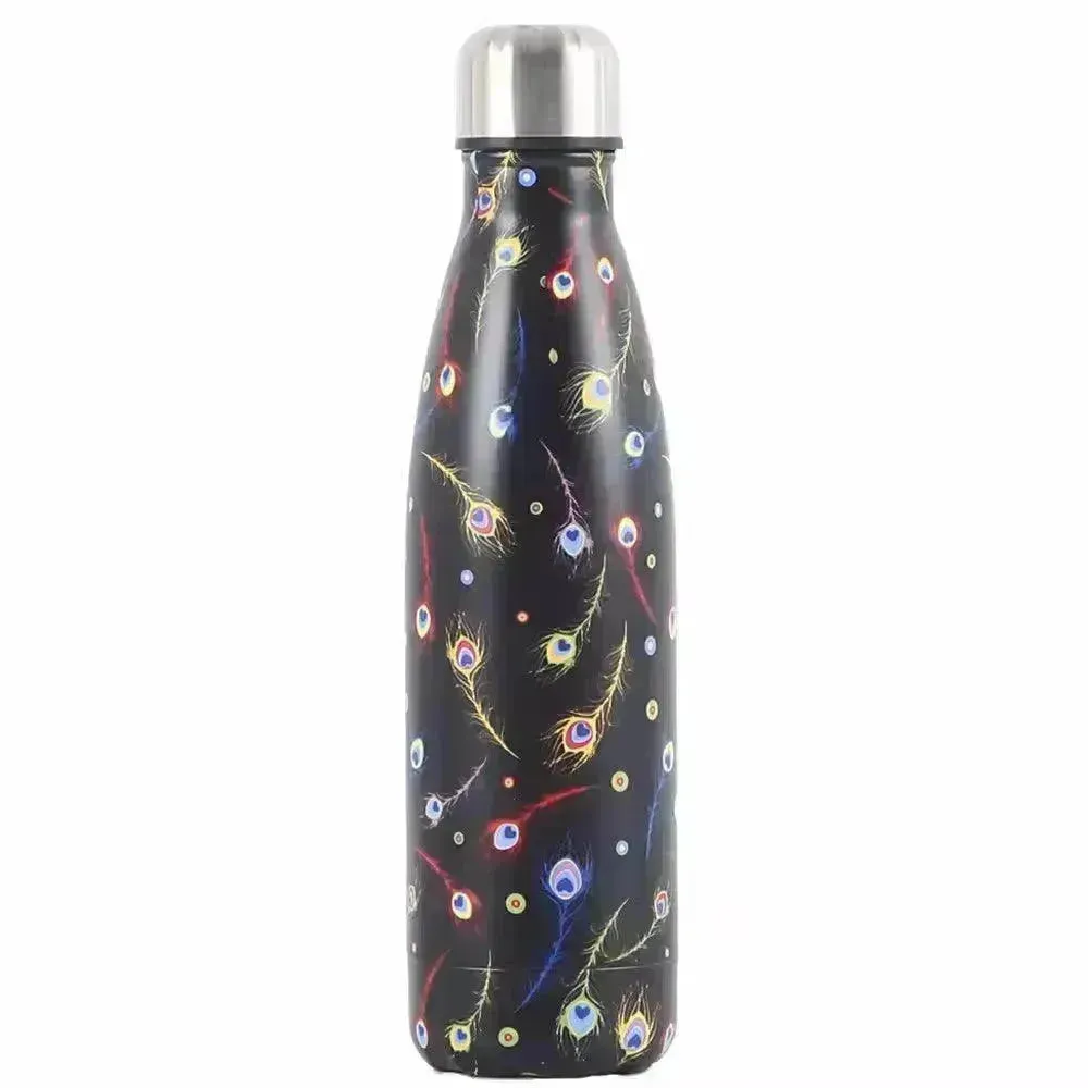 Feather Print Cola Metal Water Bottle (500 ml)