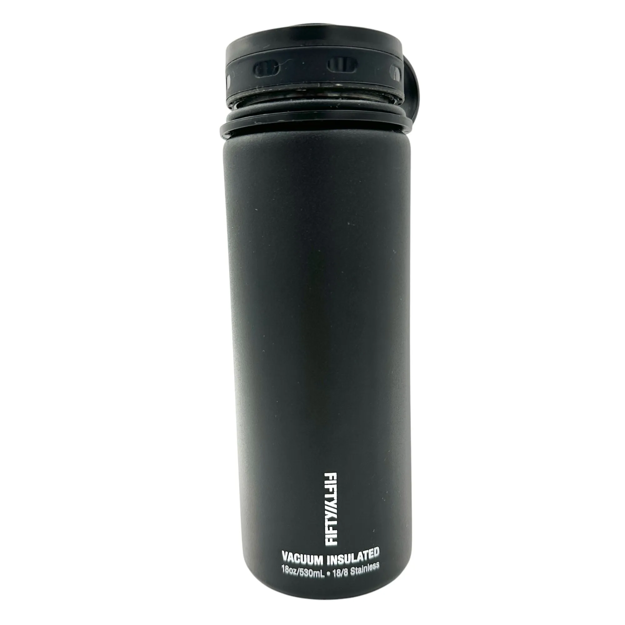 Fifty Fifty Vacuum Insulated Water Bottle 18oz Black Stainless Steel BPA-Free