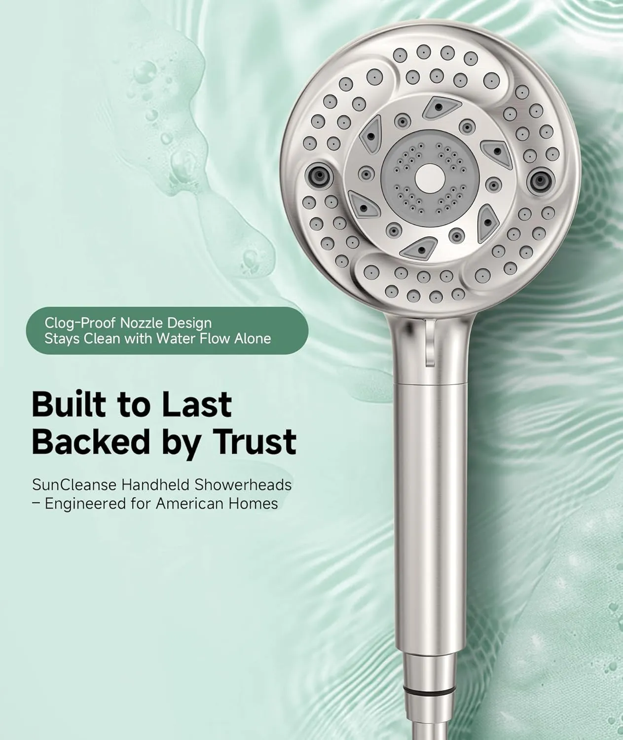 Filtered Shower Head with Handheld, 9-Spray Mode High Pressure Detachable Shower Head with Filters for Hard Water - Remove Chlorine Brushed
