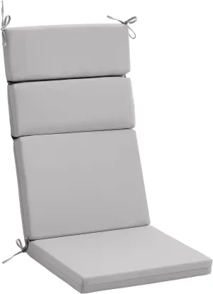 FILUXE Indoor/Outdoor One Piece High Back Chair Seat/Back Patio Cushion with Ties, 45.5" x 20",Fade-Resistant & Seasonal All Weather Replacement, Gray