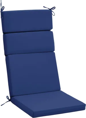 FILUXE Indoor/Outdoor One Piece High Back Chair Seat/Back Patio Cushion with Ties, 45.5" x 20",Fade-Resistant & Seasonal All Weather Replacement, Royal Blue