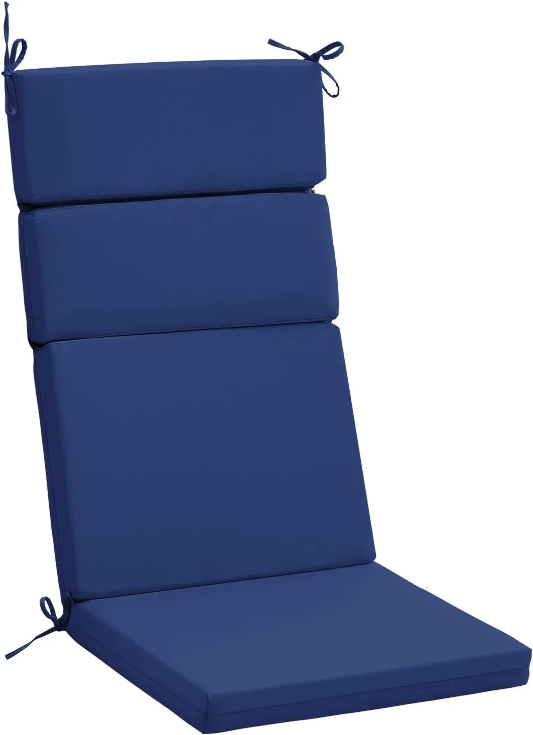 FILUXE Indoor/Outdoor One Piece High Back Chair Seat/Back Patio Cushion with Ties, 45.5" x 20",Fade-Resistant & Seasonal All Weather Replacement, Royal Blue