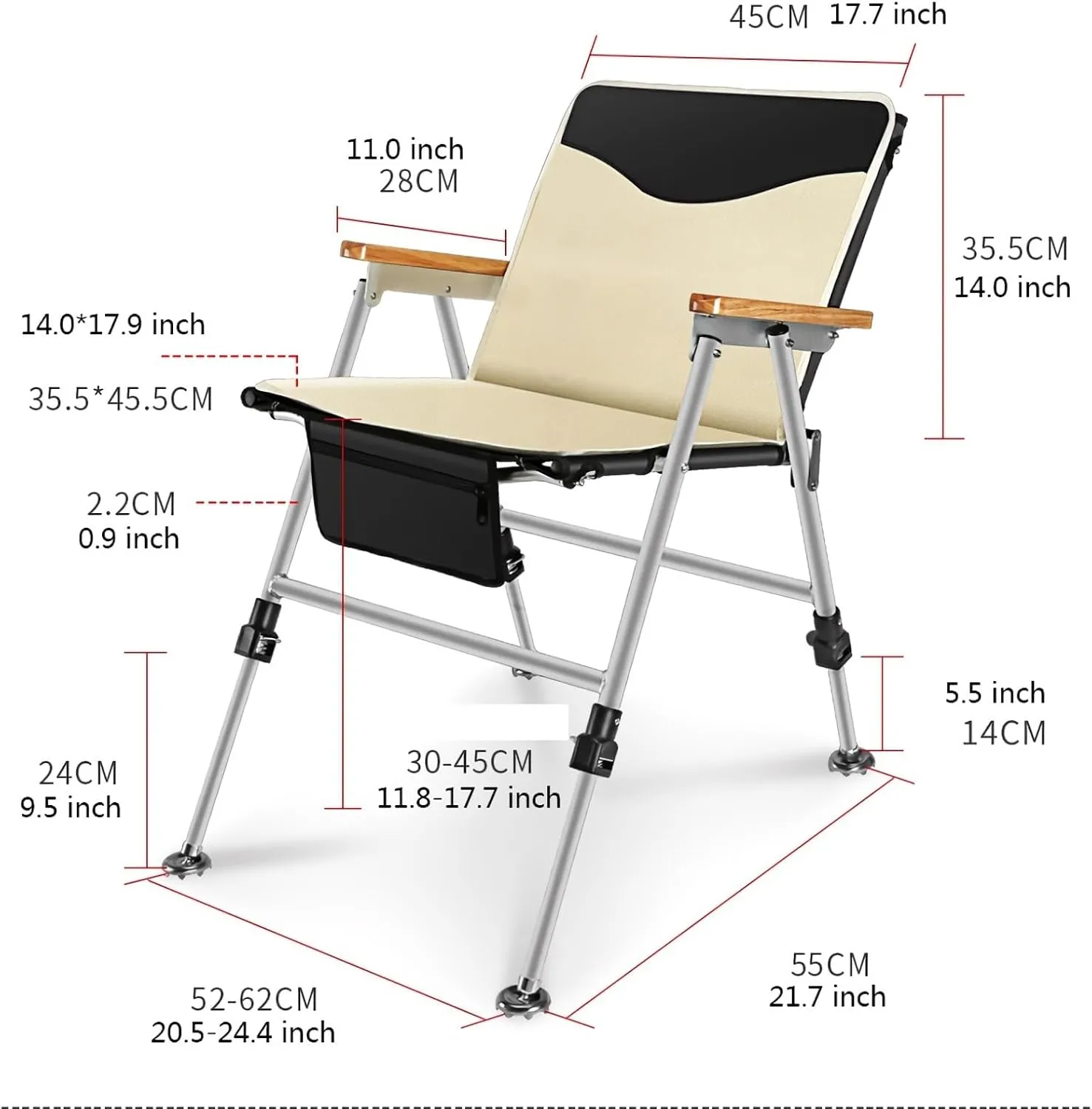 Fishing Chair Folding Recliner Chair Portable Lightweight Reclining Fishing Chair Removable Cushion Camping Chair Camping Chairs (Color : A)