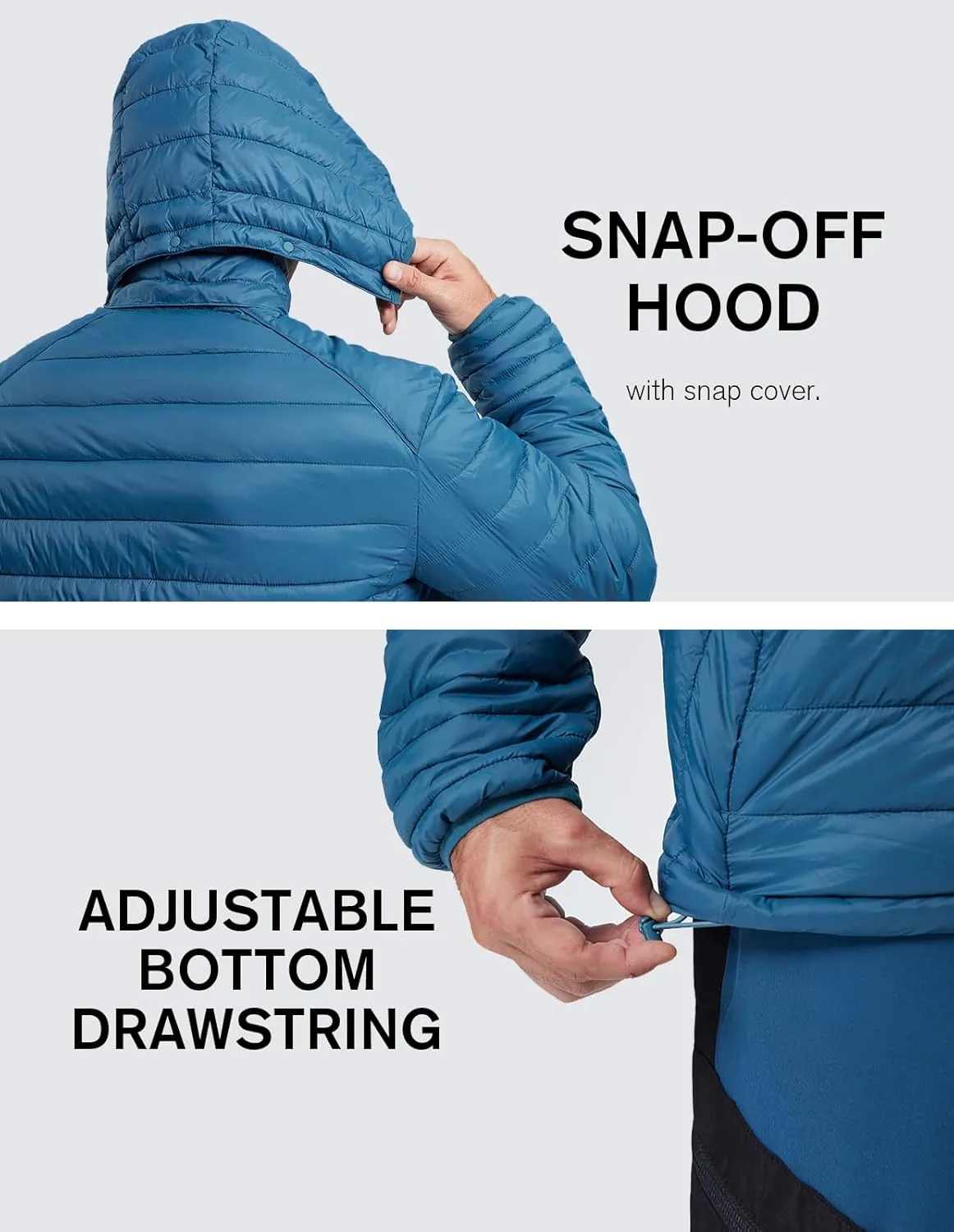 fit space Men's Insulated Synthetic Down Puffer Jacket Winter Warm Coat Quilted Water Resistant Packable Hiking Camping