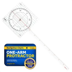 Five Oceans One-Arm Protractor for Navigations Charts - Nautical Protractor, Course Protractor - Chart Protractor Tool - FO1415