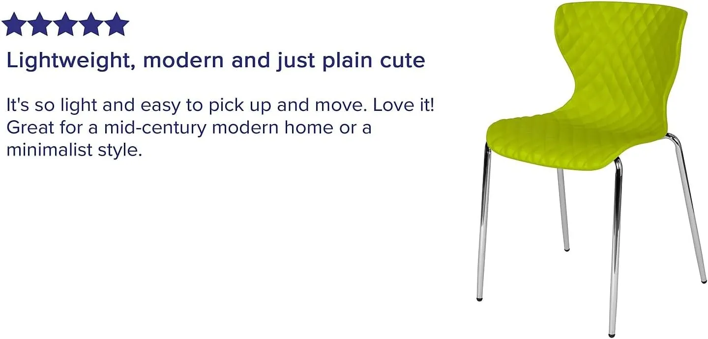 Flash Furniture 4 Pack Lowell Contemporary Design Citrus Green Plastic Stack Chair